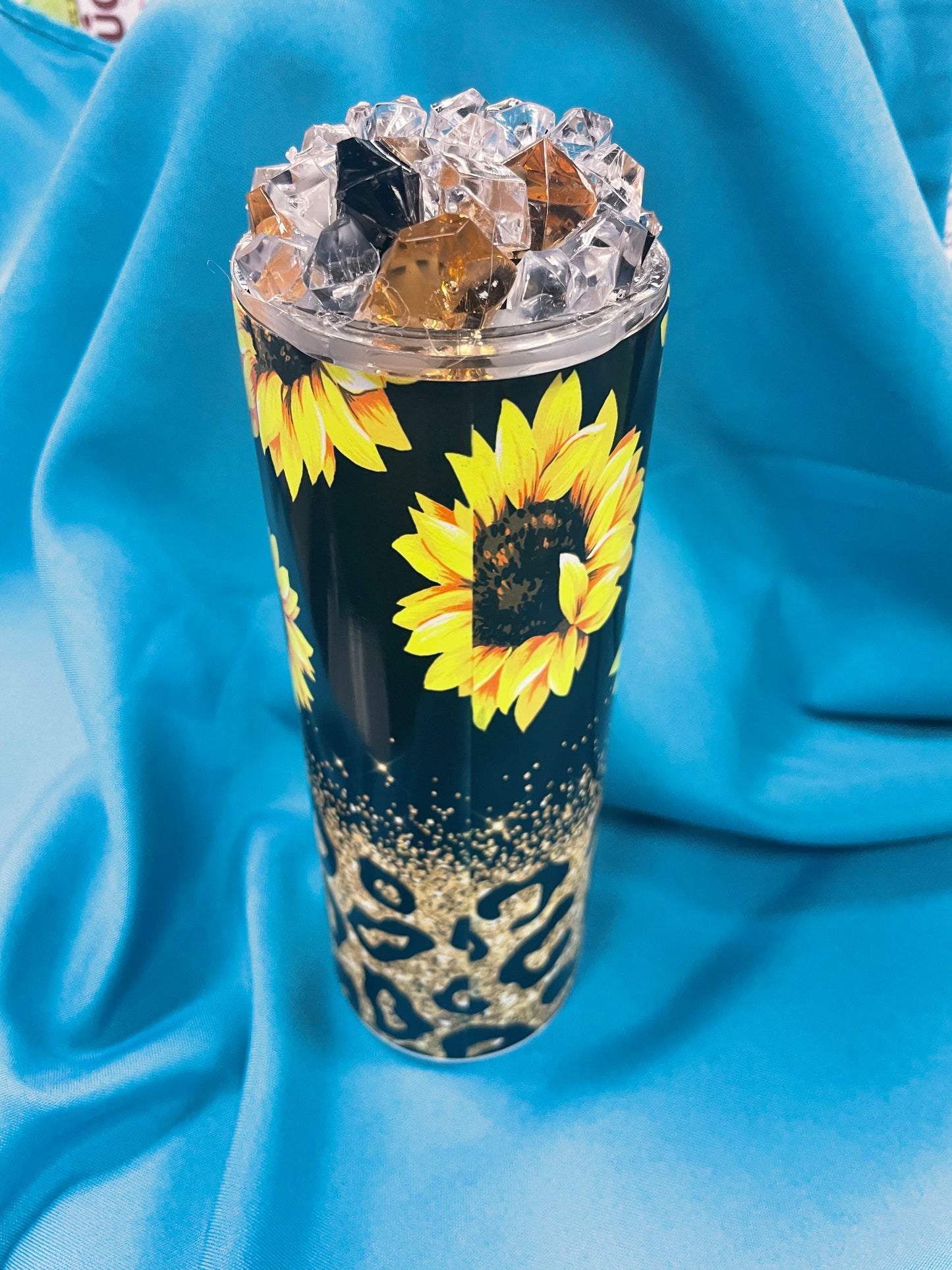 Sunflower Tumbler with Custom Topper