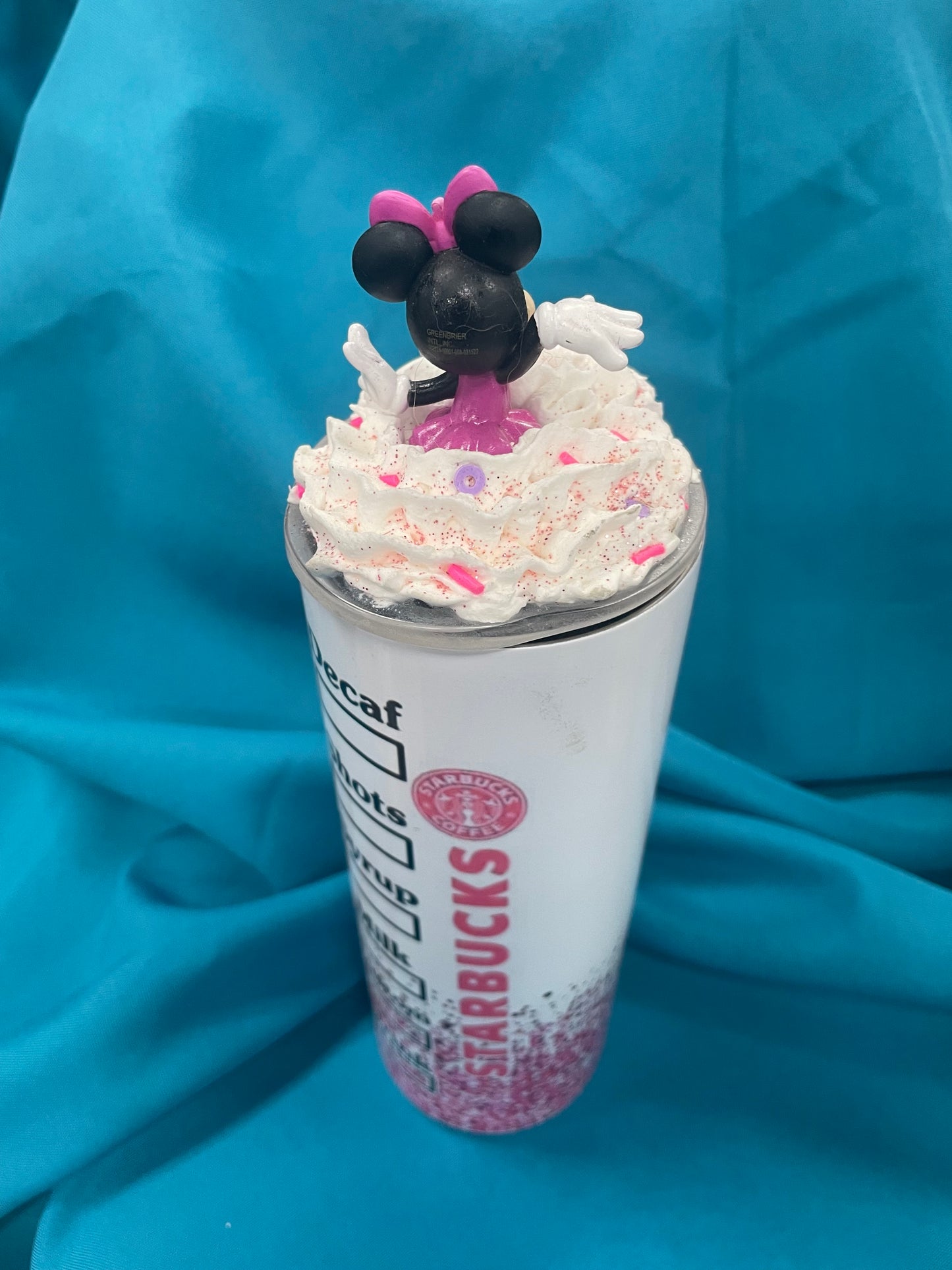 STARBUCKS MINNIE TUMBLER WITH CUSTOM TOPPER