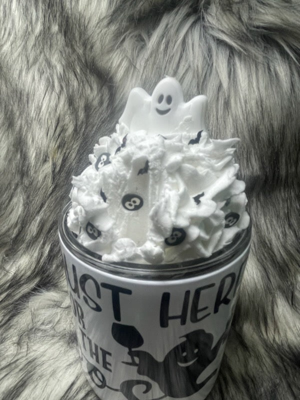 HERE FOR THE BOOS WINE TUMBLER W/CUSTOM TOPPER