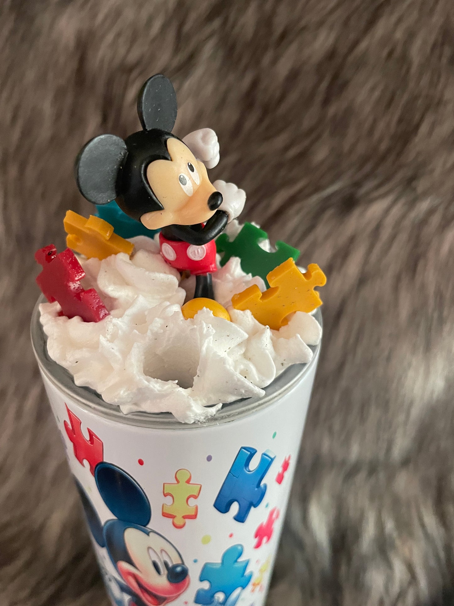 MICKEY AUTISM TUMBLER W/CUSTOM TOPPER