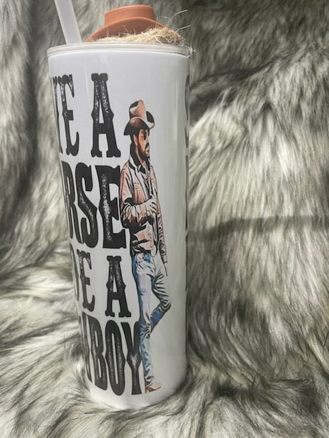 SAVE A HORSE RIP WHEELER TUMBLER W/CUSTOM TOPPER