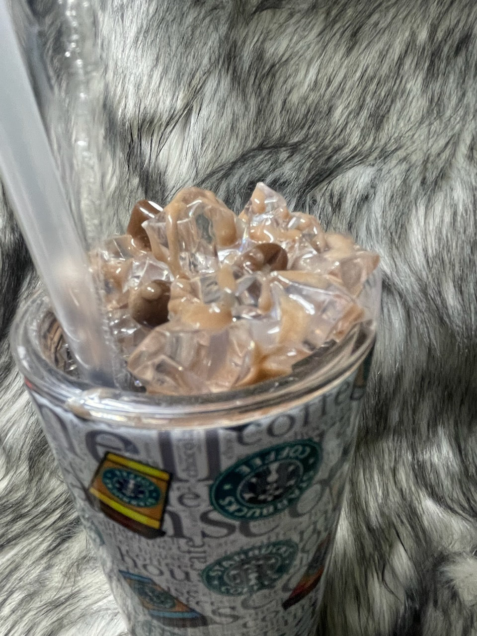 STARBUCKS CUPS TUMBLER W/CUSTOM TOPPER