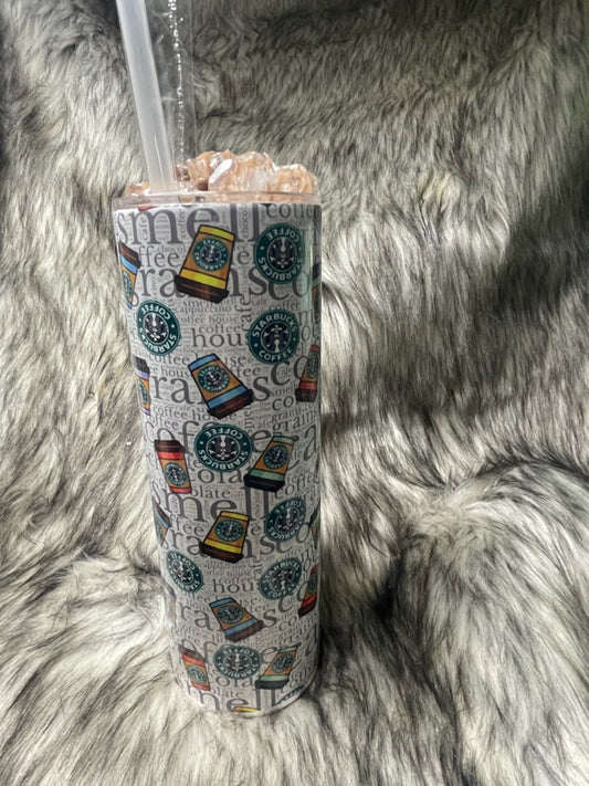 STARBUCKS CUPS TUMBLER W/CUSTOM TOPPER