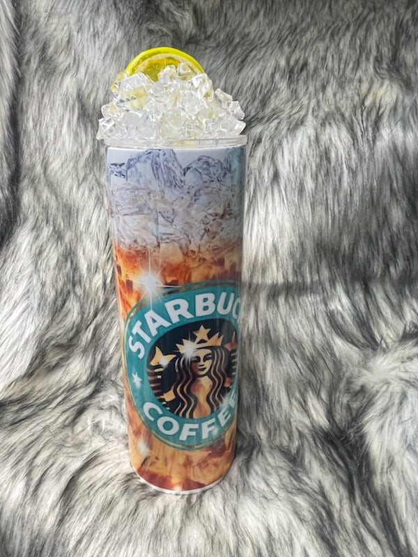 STARBUCKS ICED TEA TUMBLER W/CUSTOM ICE TOPPER