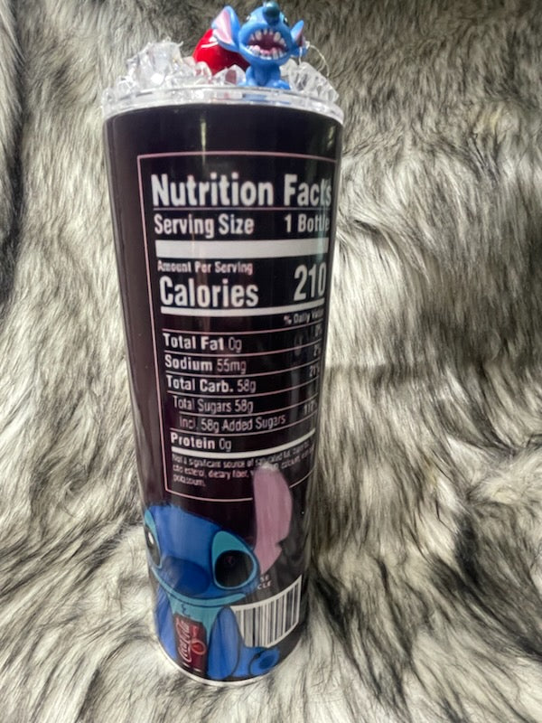 STITCH/CHERRY COKE TUMBLER W/CUSTOM TOPPER