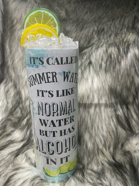 SUMMER WATER TUMBLER W/CUSTOM ICE TOPPER