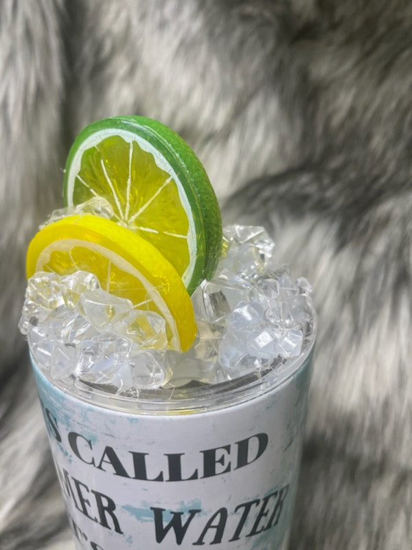 SUMMER WATER TUMBLER W/CUSTOM ICE TOPPER