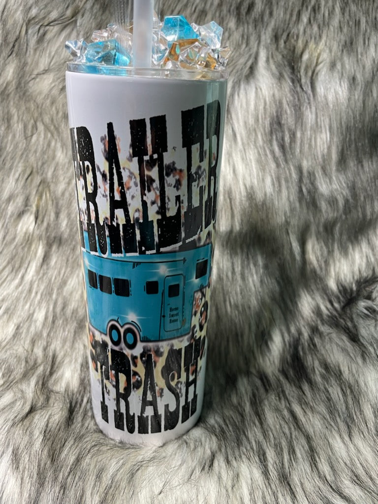 TRAILER TRASH TUMBLER W/CUSTOM TOPPER