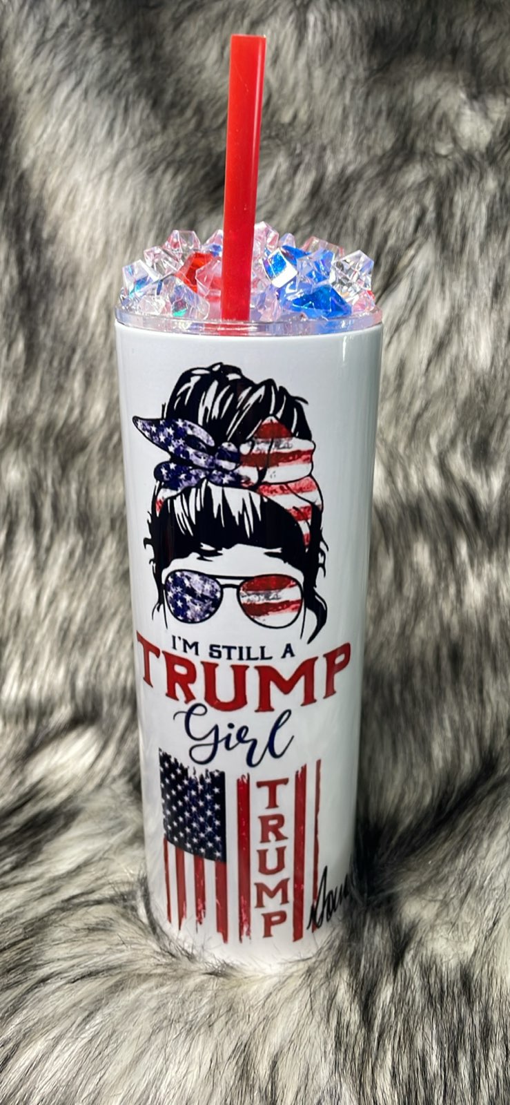 TRUMP GIRL TUMBLER W/CUSTOM TOPPER