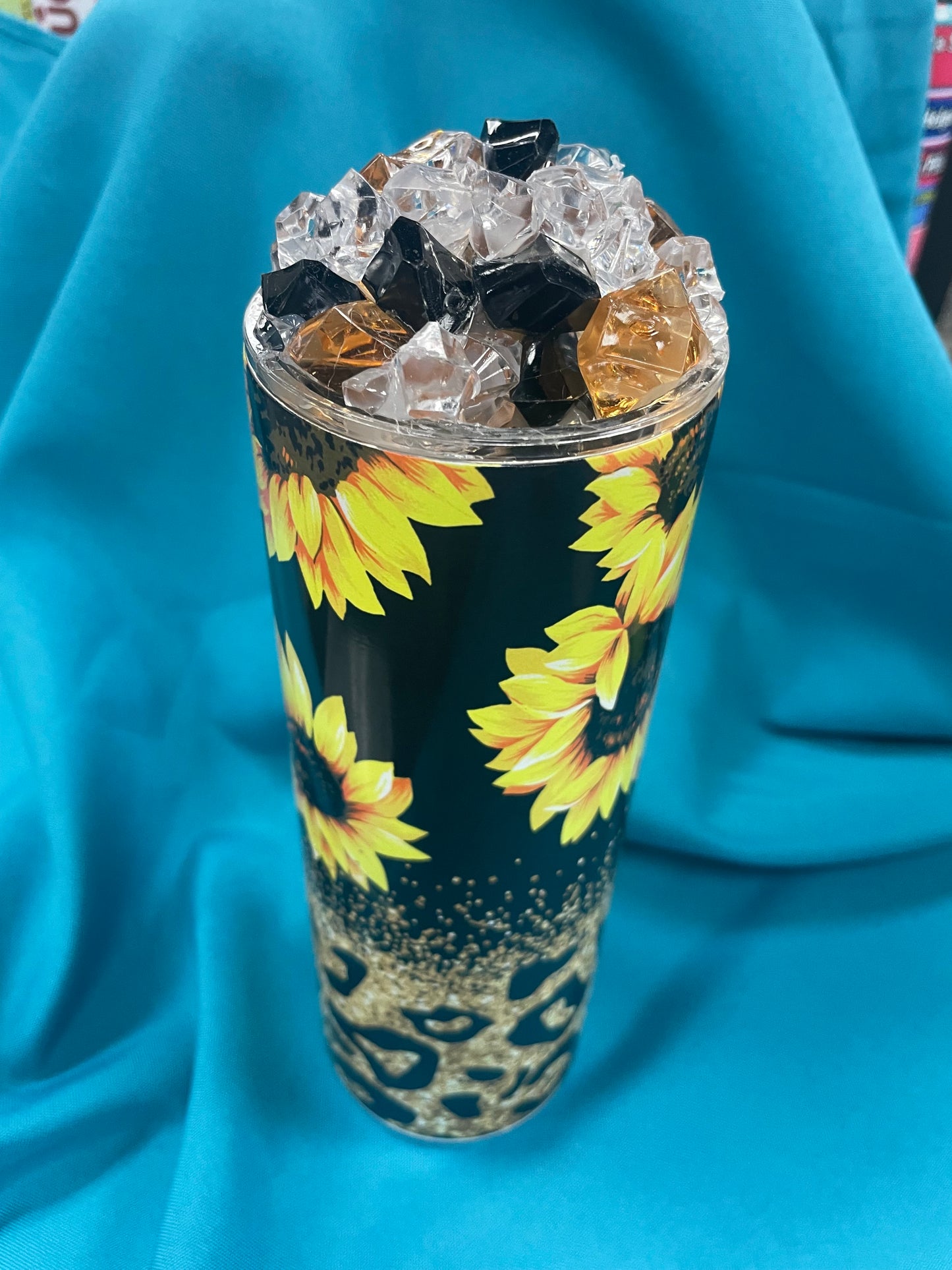 Sunflower Tumbler with Custom Topper