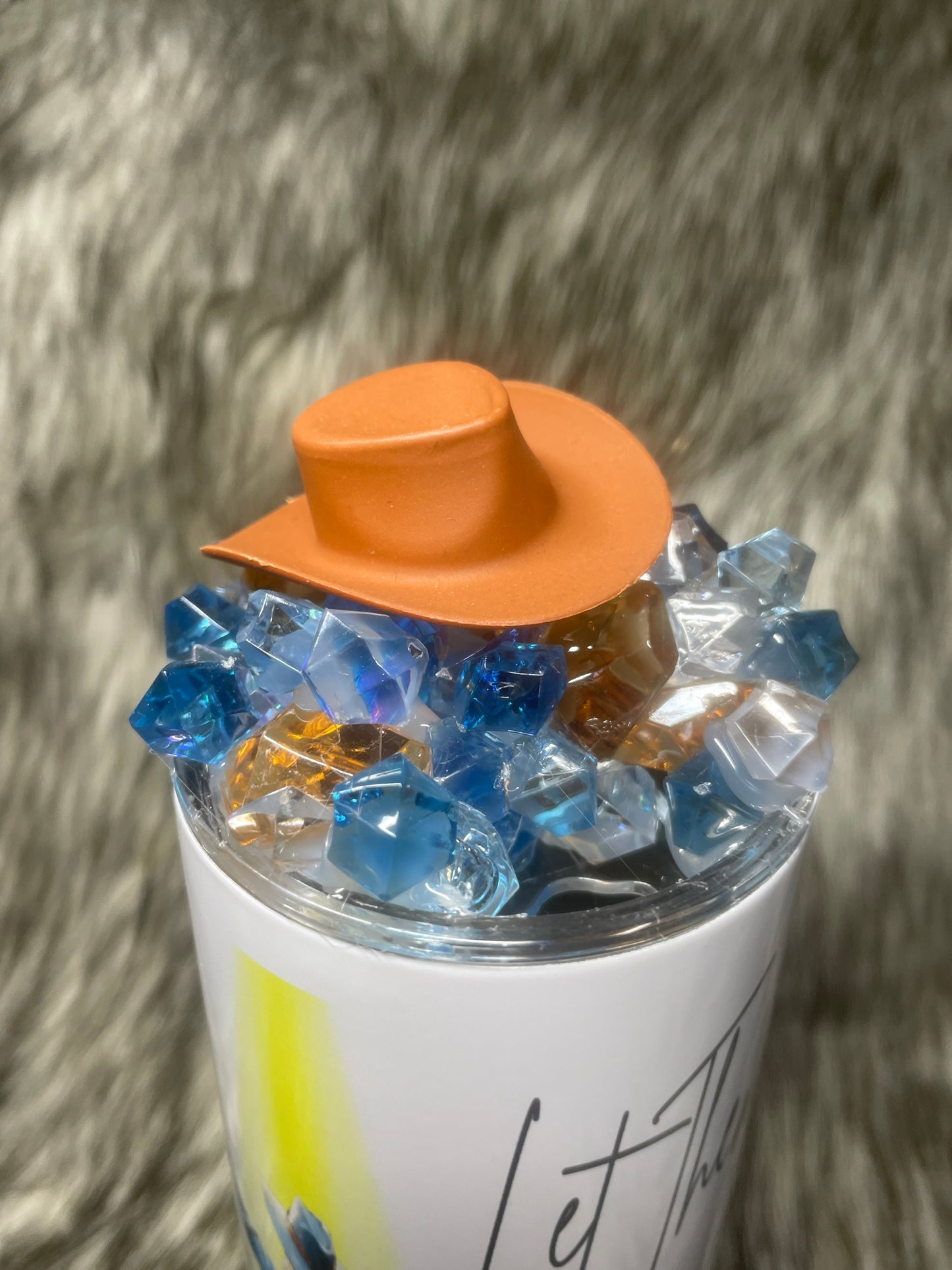 LET THEM COWGIRL TUMBLER WITH CUSTOM TOPPER