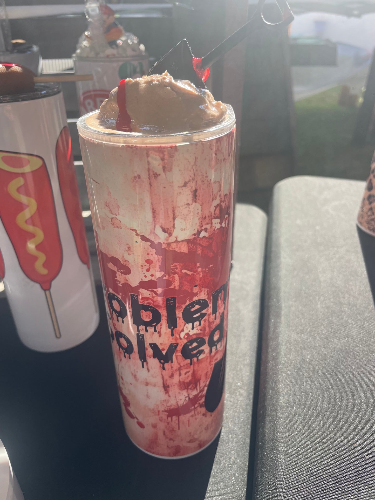 Problem Solved Tumbler with custom Topper