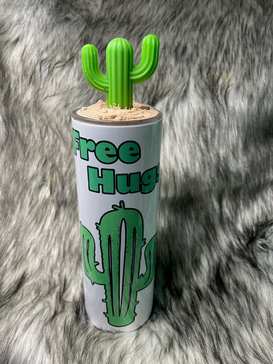 FREE HUGS TUMBLER W/CUSTOM TOPPER