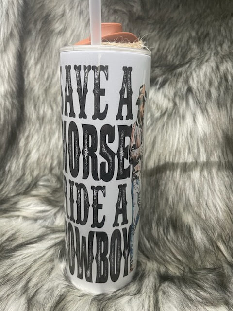 SAVE A HORSE RIP WHEELER TUMBLER W/CUSTOM TOPPER